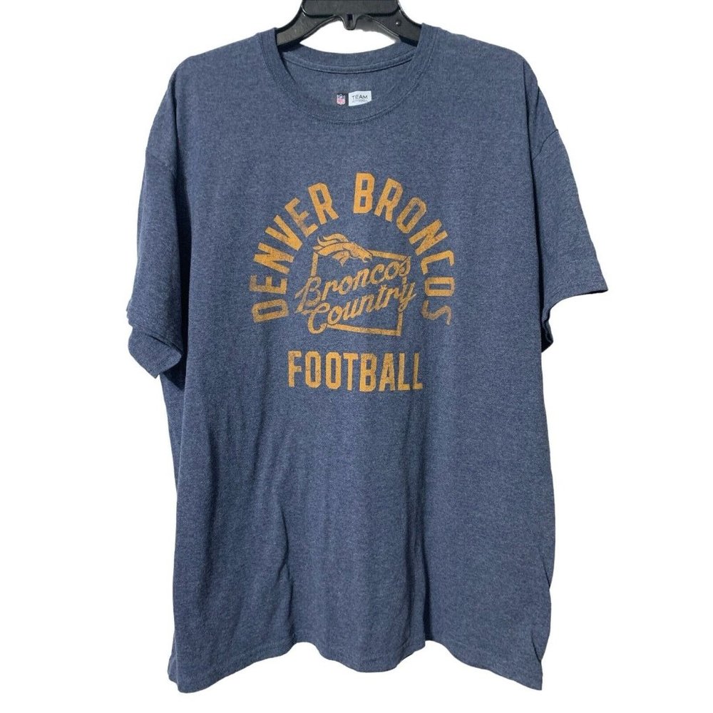 Retro NFL Denver Broncos Football Broncos Country Gray Shirt Tee Size XL